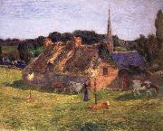 Paul Gauguin The Field of Lolichon and the Church of Pont-Aven oil painting on canvas